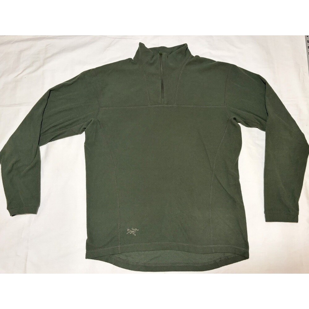 Arc'teryx Delta Polartec Fleece Pullover Waffle Grid 1/4 Zip Green Men's Medium